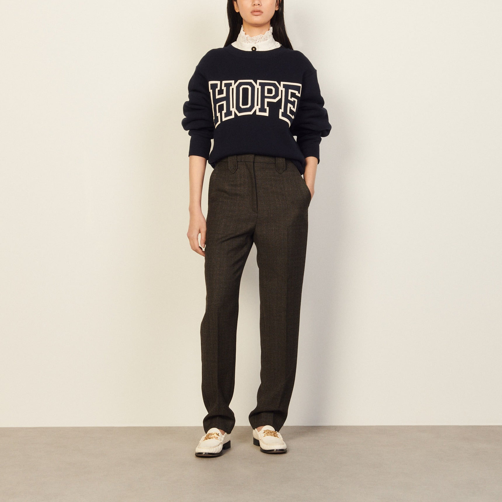 Pantalon Beige / Bleu Sandro seconde main