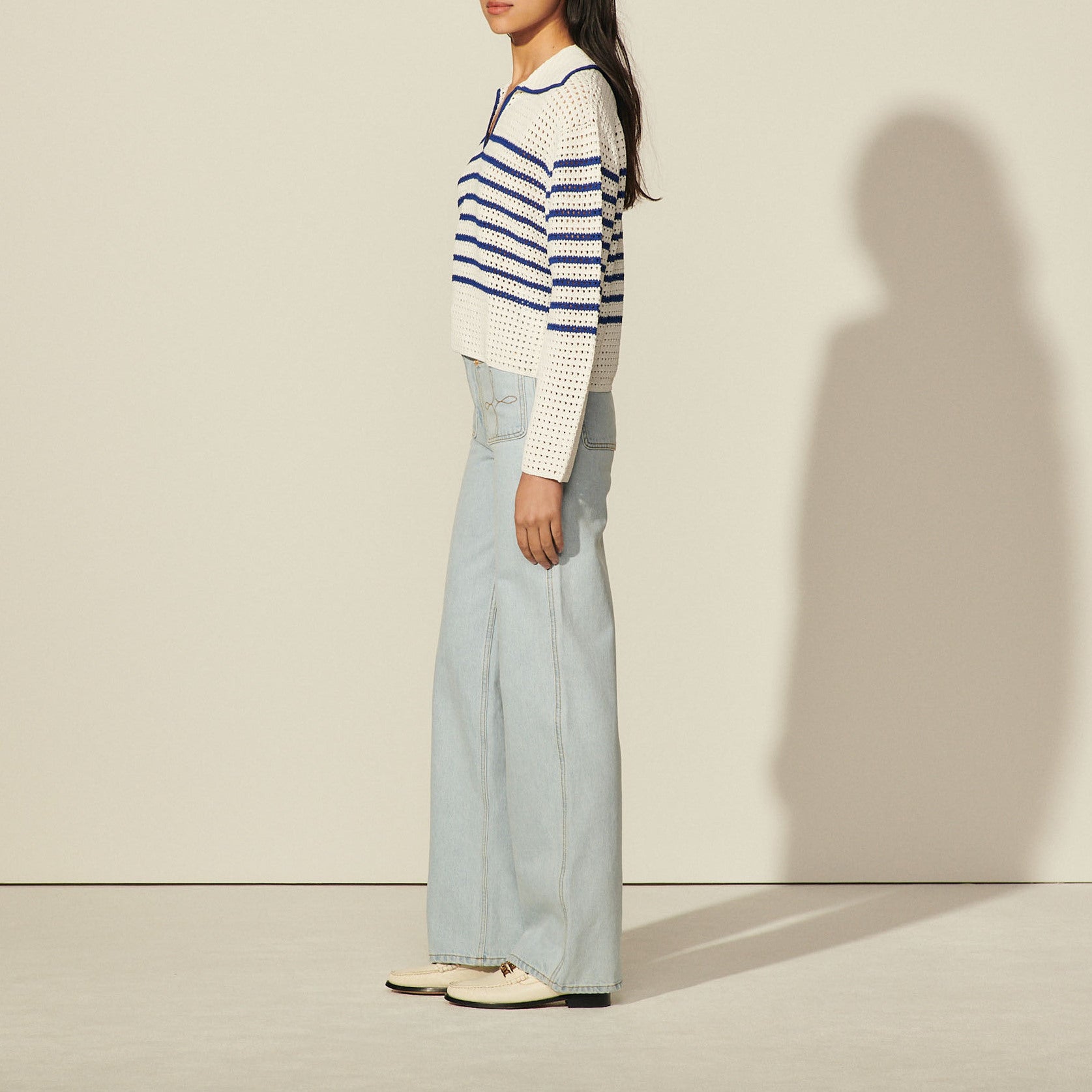 Pull marinière en crochet Sandro seconde main