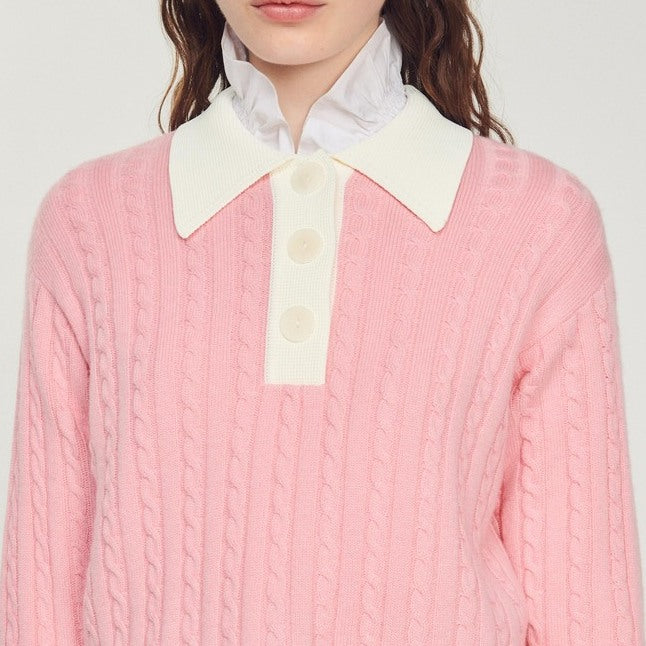 Pull court en Maille torsadée Sandro seconde main