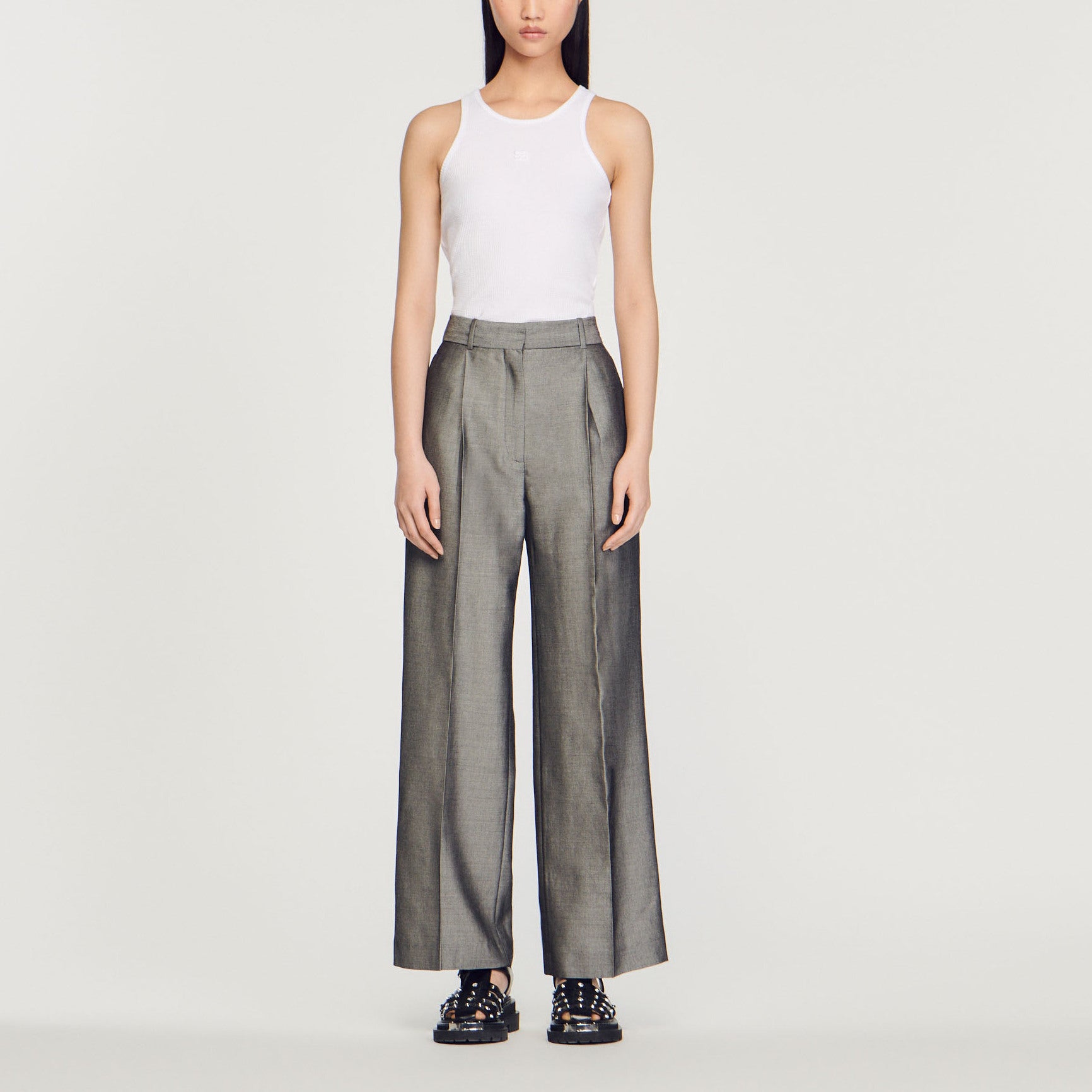 Pantalon jambe large Sandro seconde main