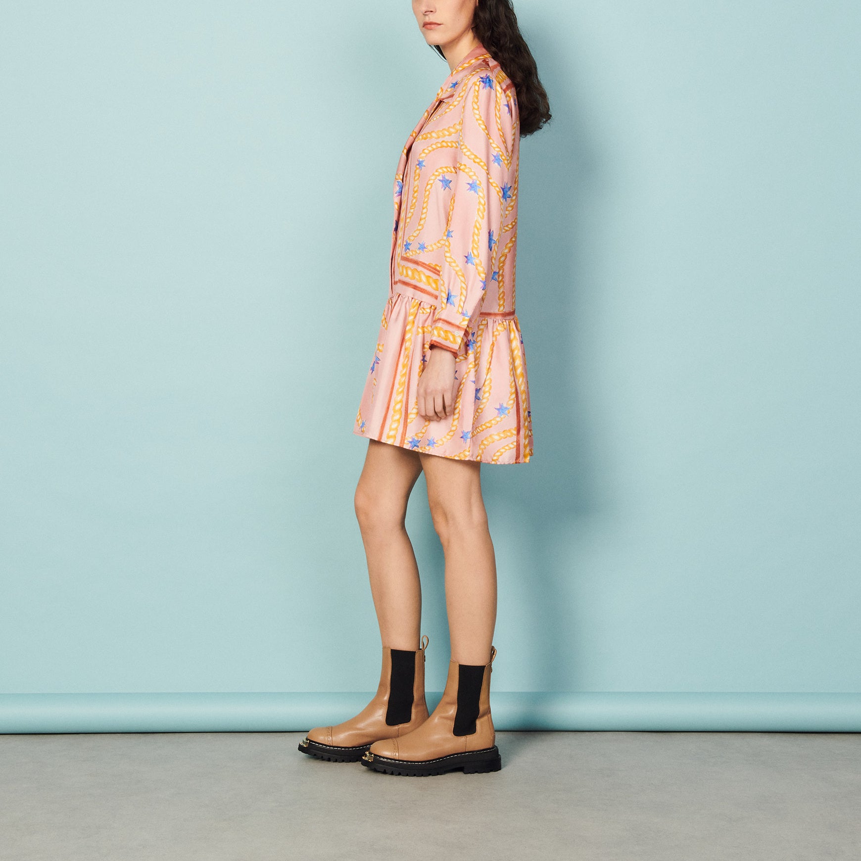 Robe en soie imprimée Sandro seconde main