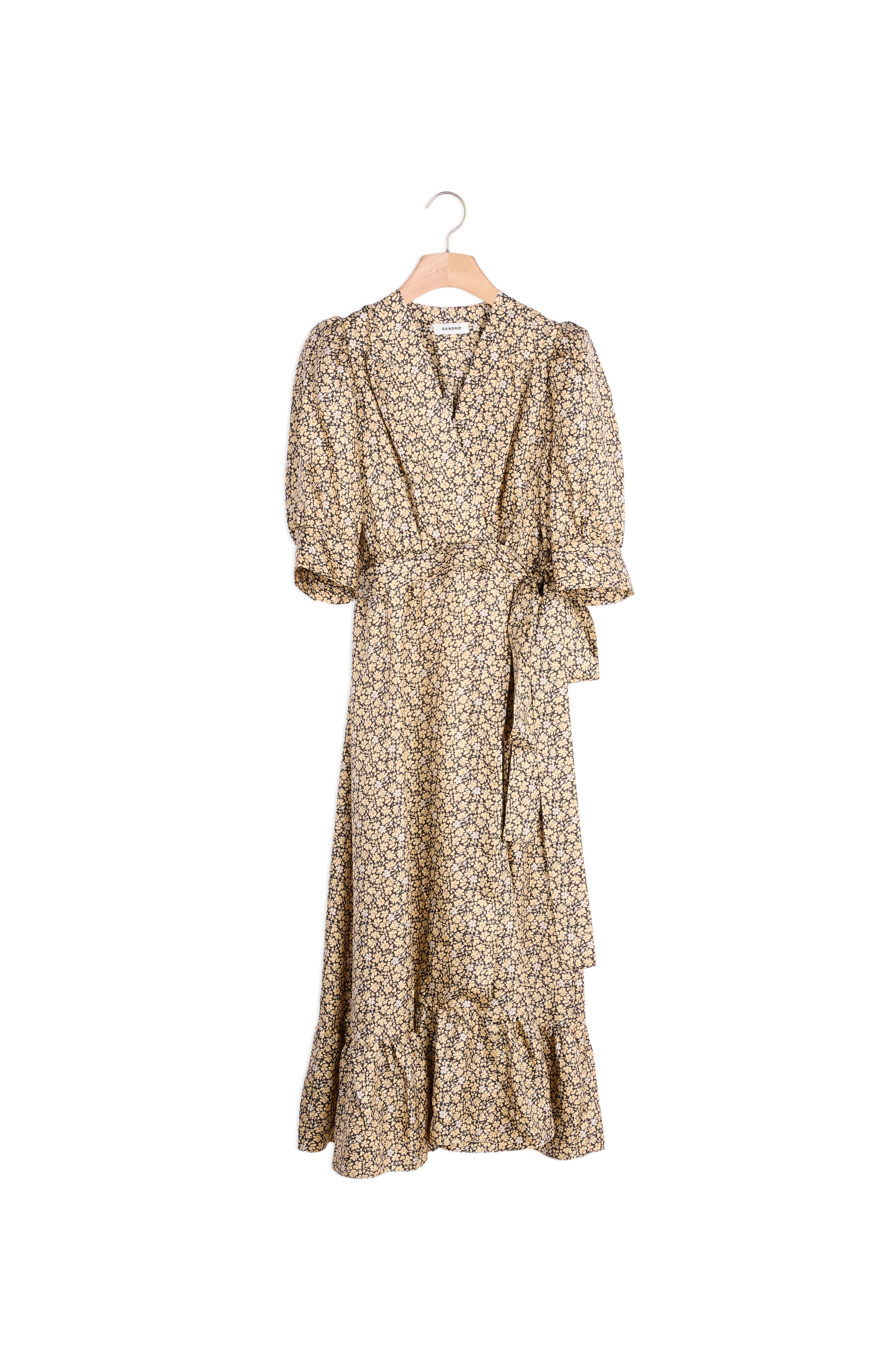 Robe longue fluide portefeuille Sandro seconde main