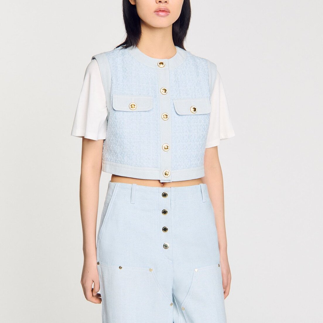 Veston en tweed fantaisie Sandro seconde main