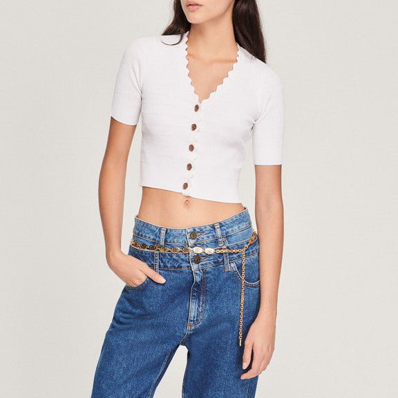 Pull en Maille et boutons fantaisie Sandro seconde main