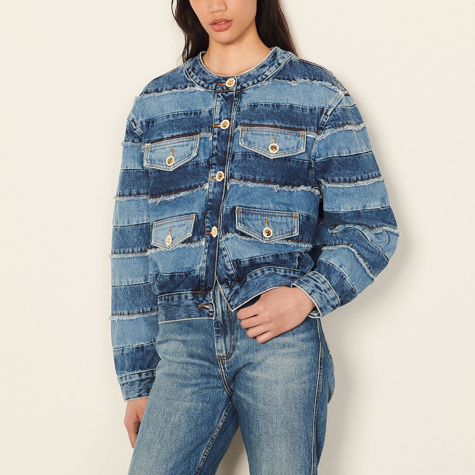 Blouson en Jean court oversize Sandro seconde main