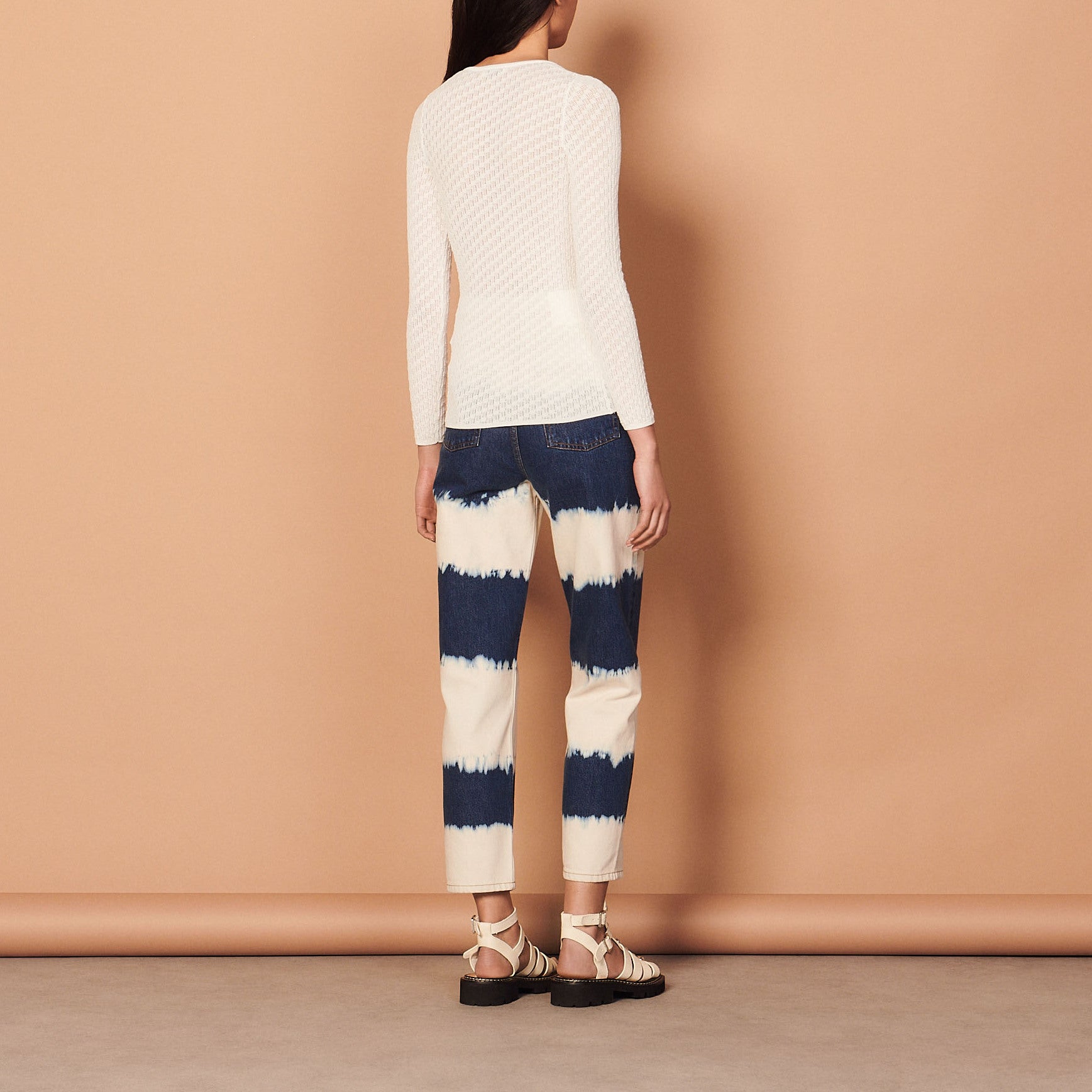 Pull en Maille pointelle détail anneaux Sandro seconde main