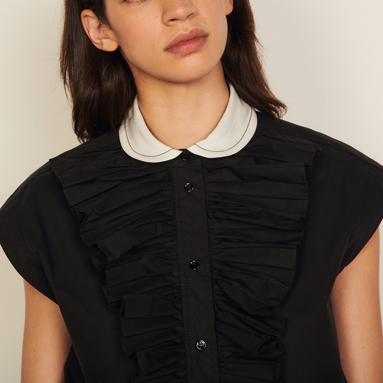 Chemise sans manches en coton biologique Sandro seconde main