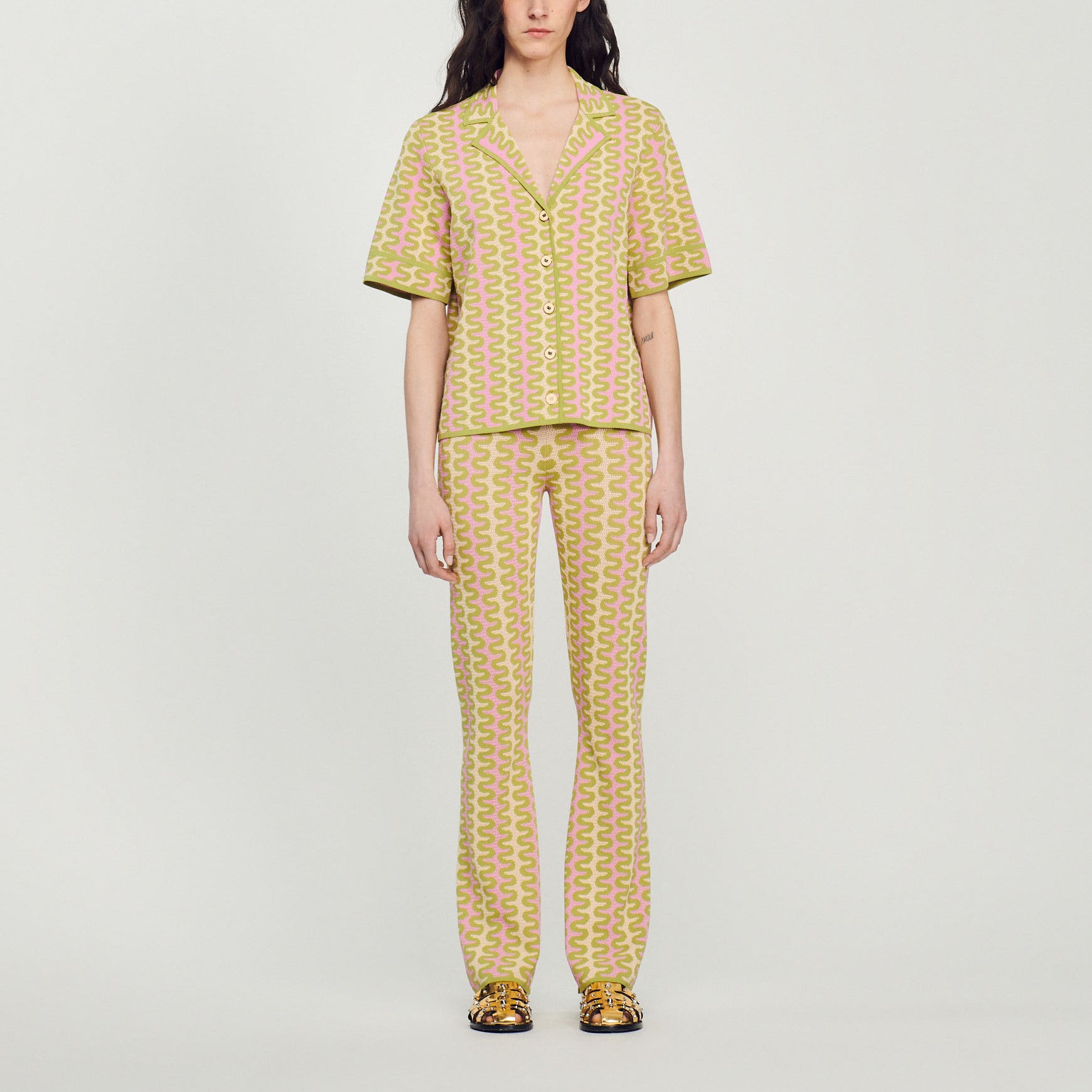 Cardigan en Maille à motifs Sandro seconde main