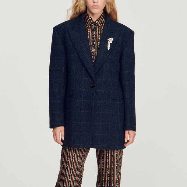 Veste de tailleur à carreaux Sandro seconde main