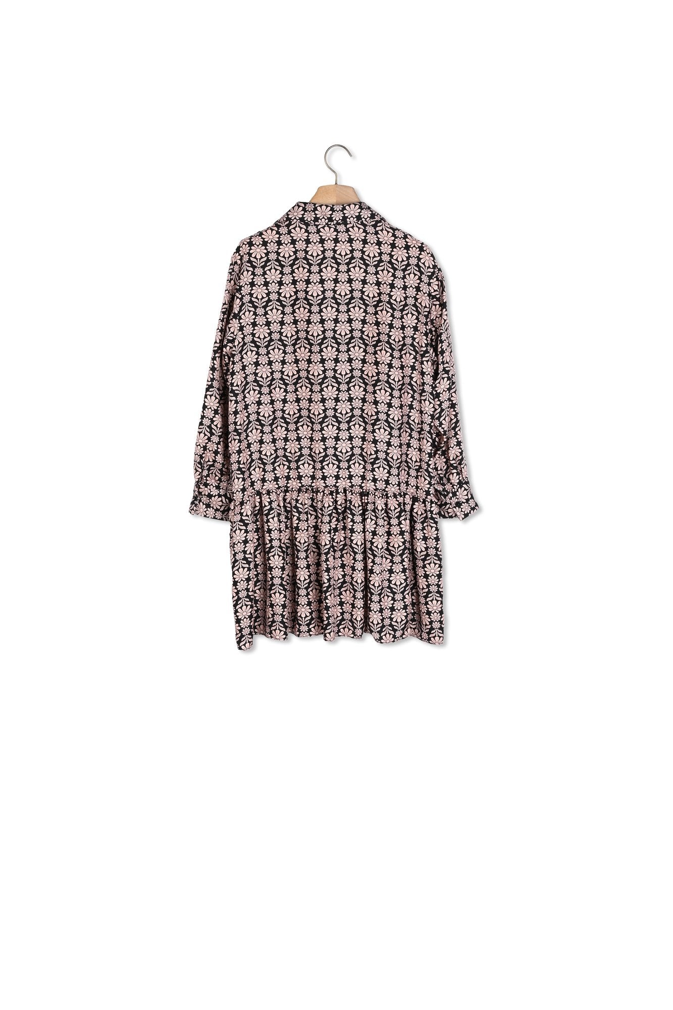 Robe imprimé noir et rose Sandro seconde main