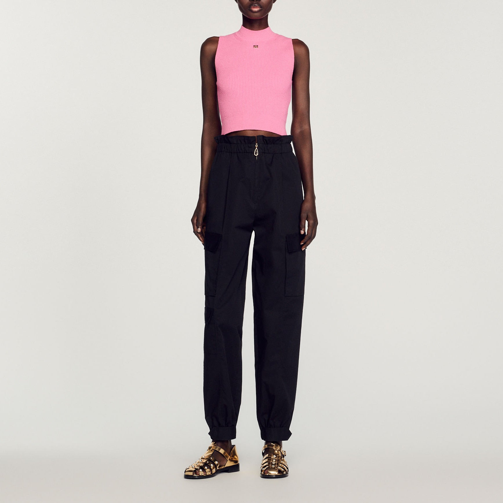 Pull court côtelé Sandro seconde main