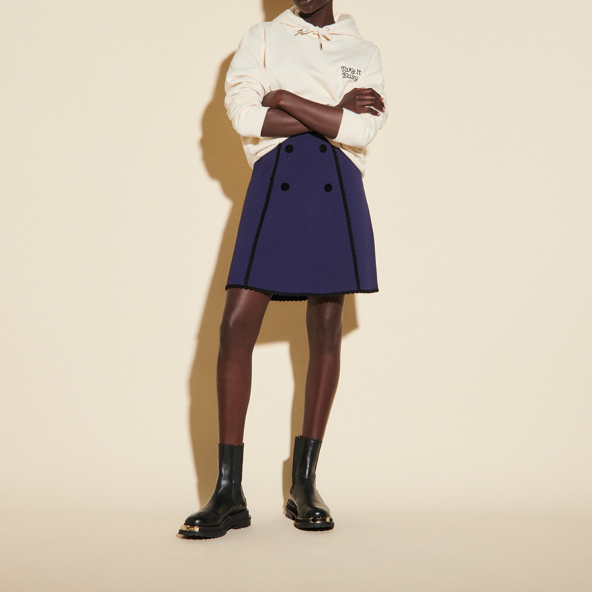 Jupe trapèze double boutonnage Sandro seconde main