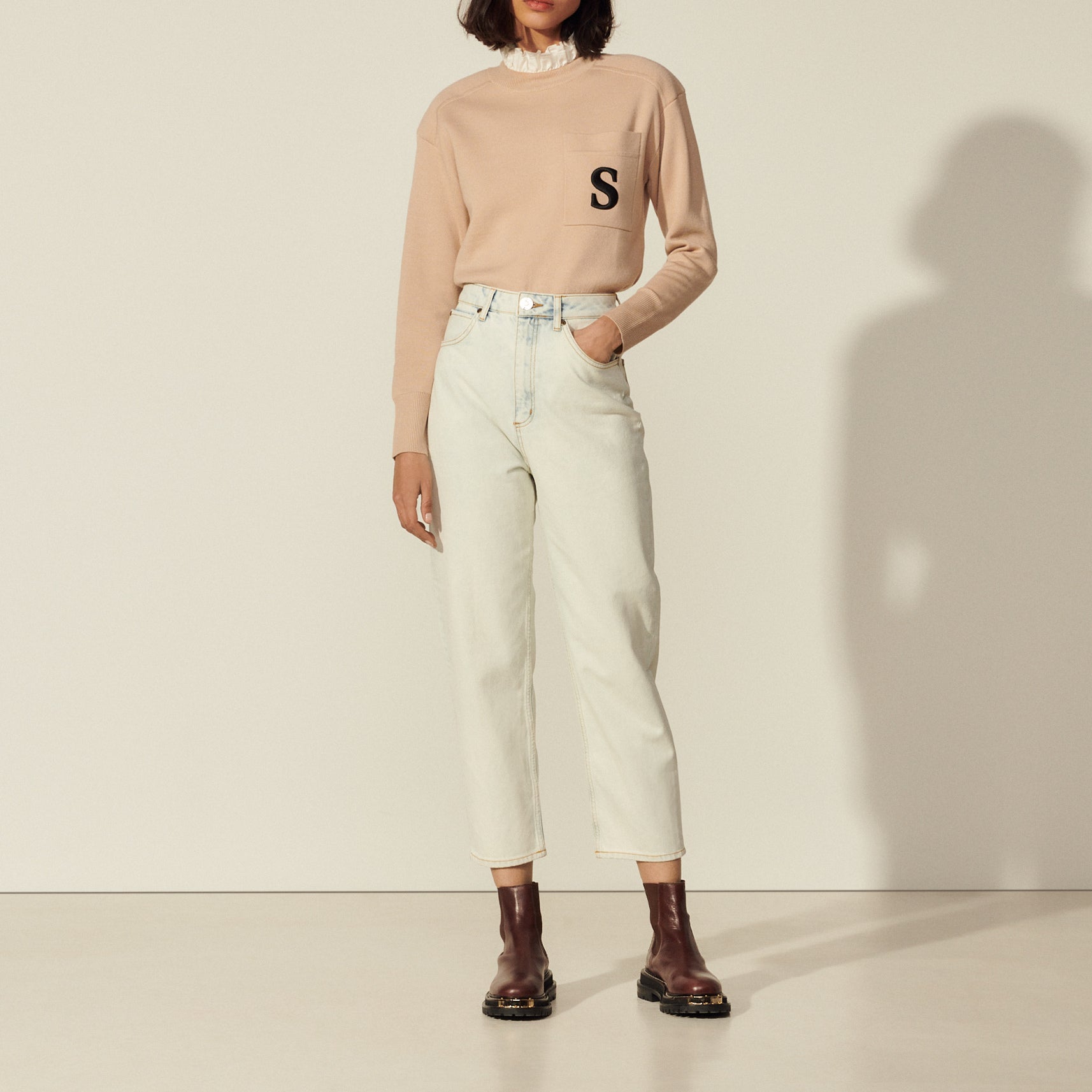 Jean au délavage neige Sandro seconde main