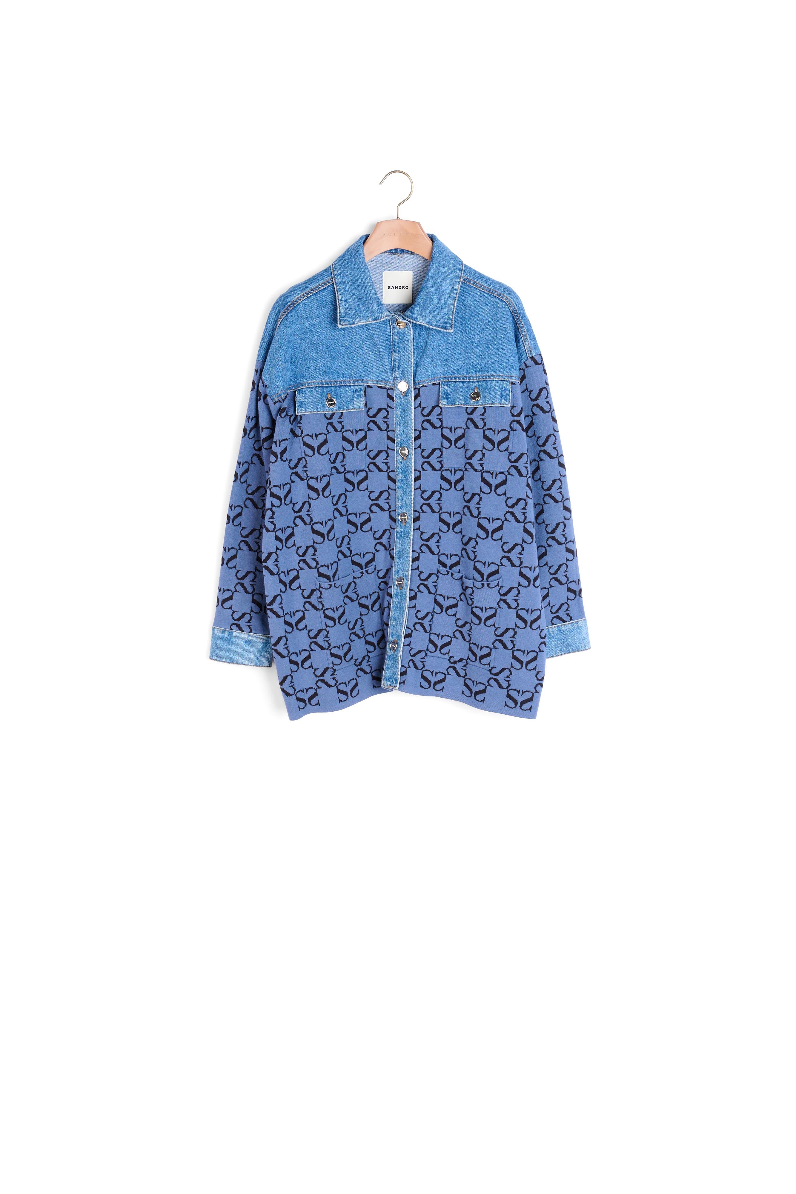 Cardi-coat oversize en mix matières Sandro seconde main