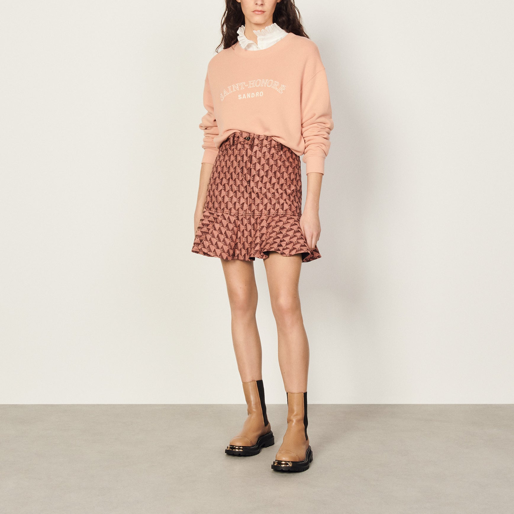 Jupe courte en jacquard Sandro seconde main