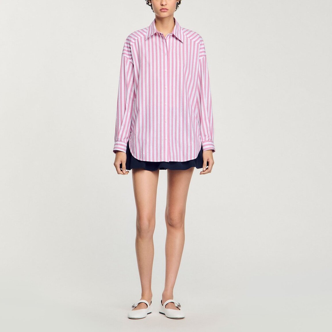 Chemise à rayures strassée Sandro seconde main