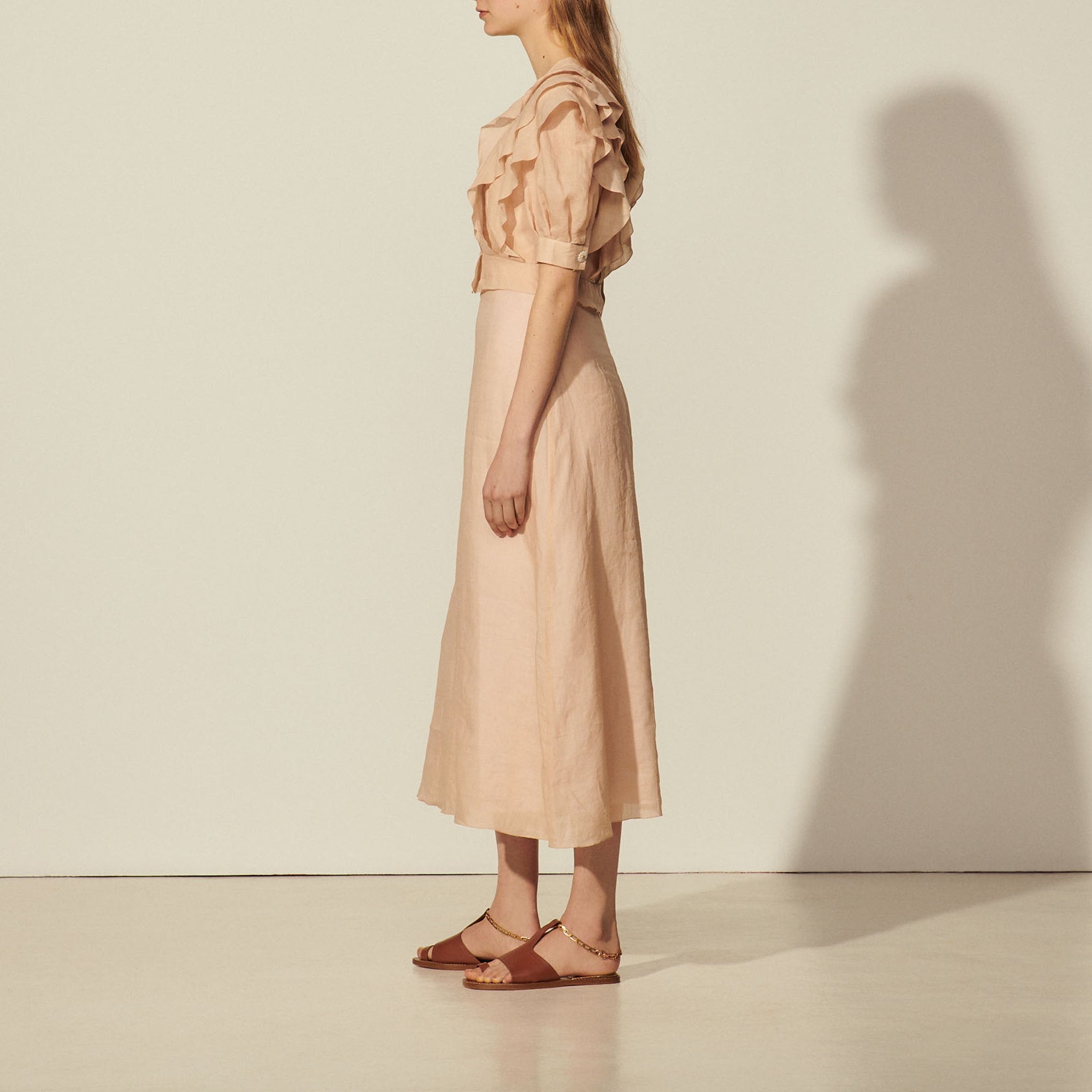 Robe longue à volants Sandro seconde main