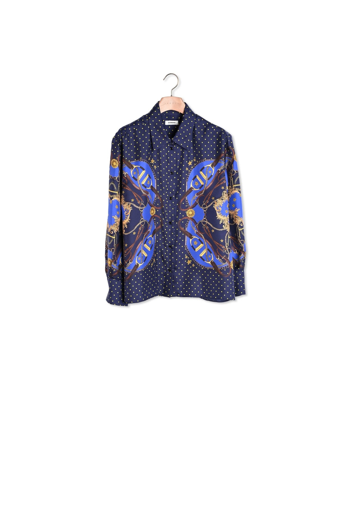 Chemise en soie imprimée Sandro seconde main