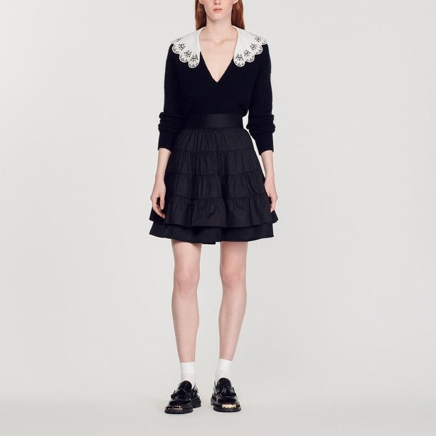 Jupe courte bi-matière Sandro seconde main