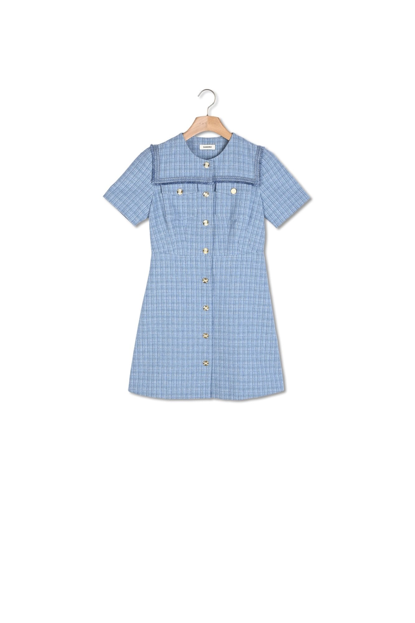 Robe courte boutonnée en tweed Sandro seconde main