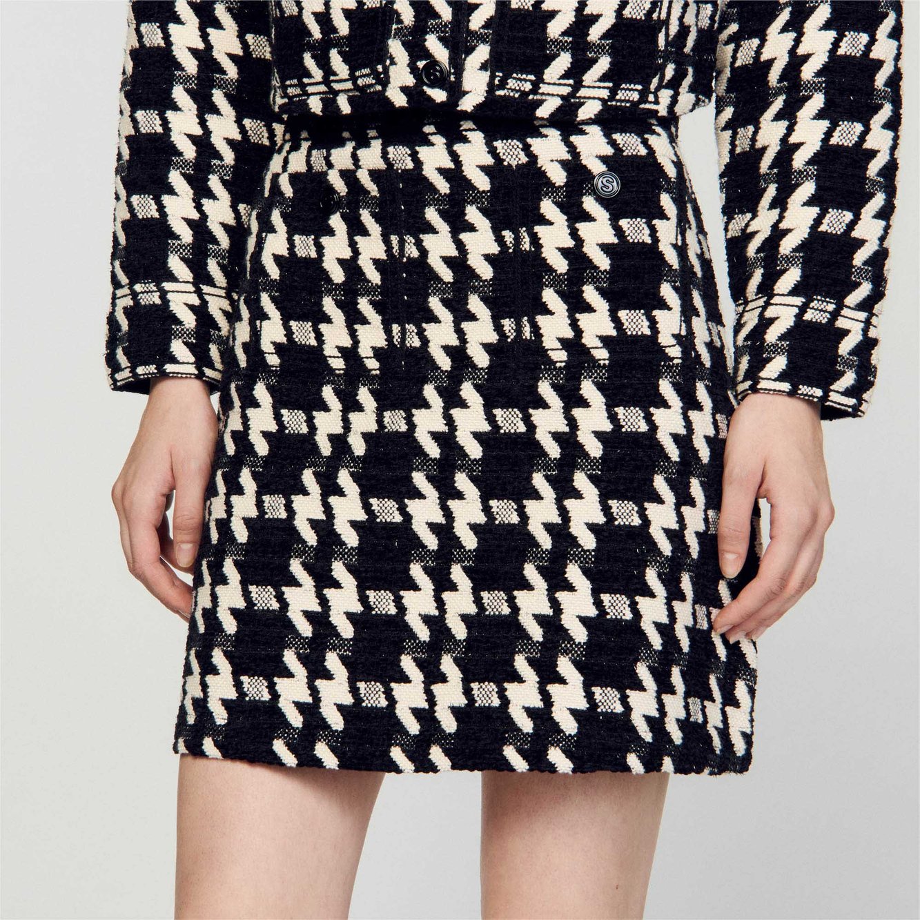 Jupe courte pied-de-poule Sandro seconde main