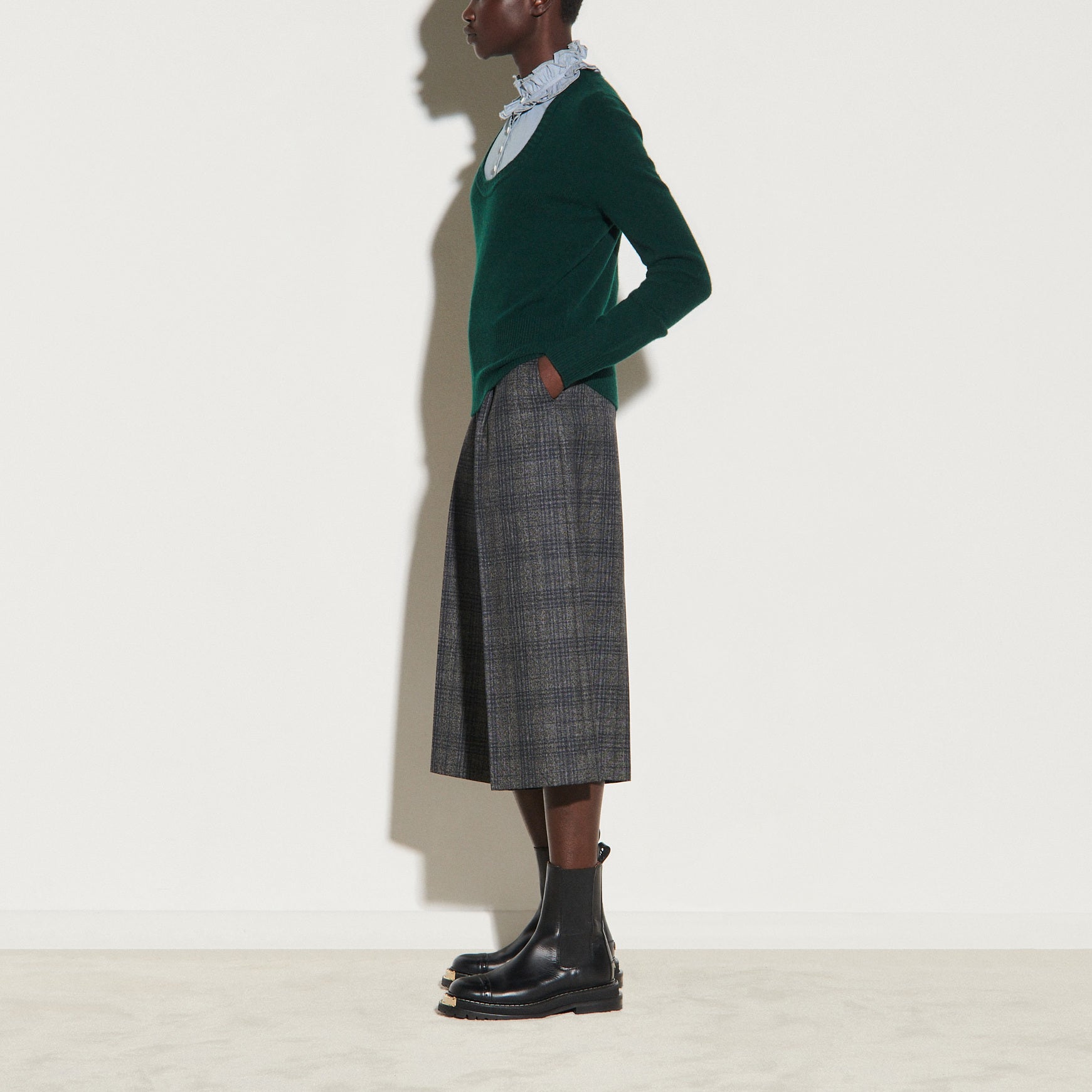 Pull trompe l'œil au col volanté Sandro seconde main