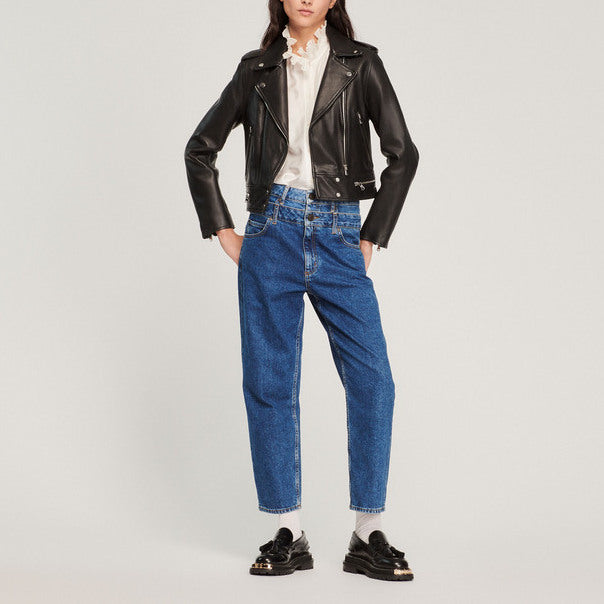 Blouson en cuir Sandro seconde main