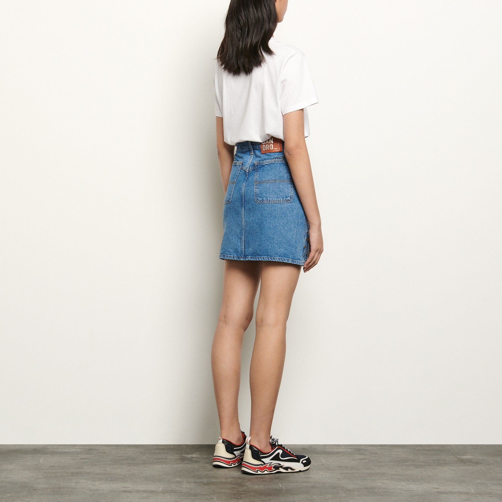 Jupe en Jean ornée de strass Sandro seconde main