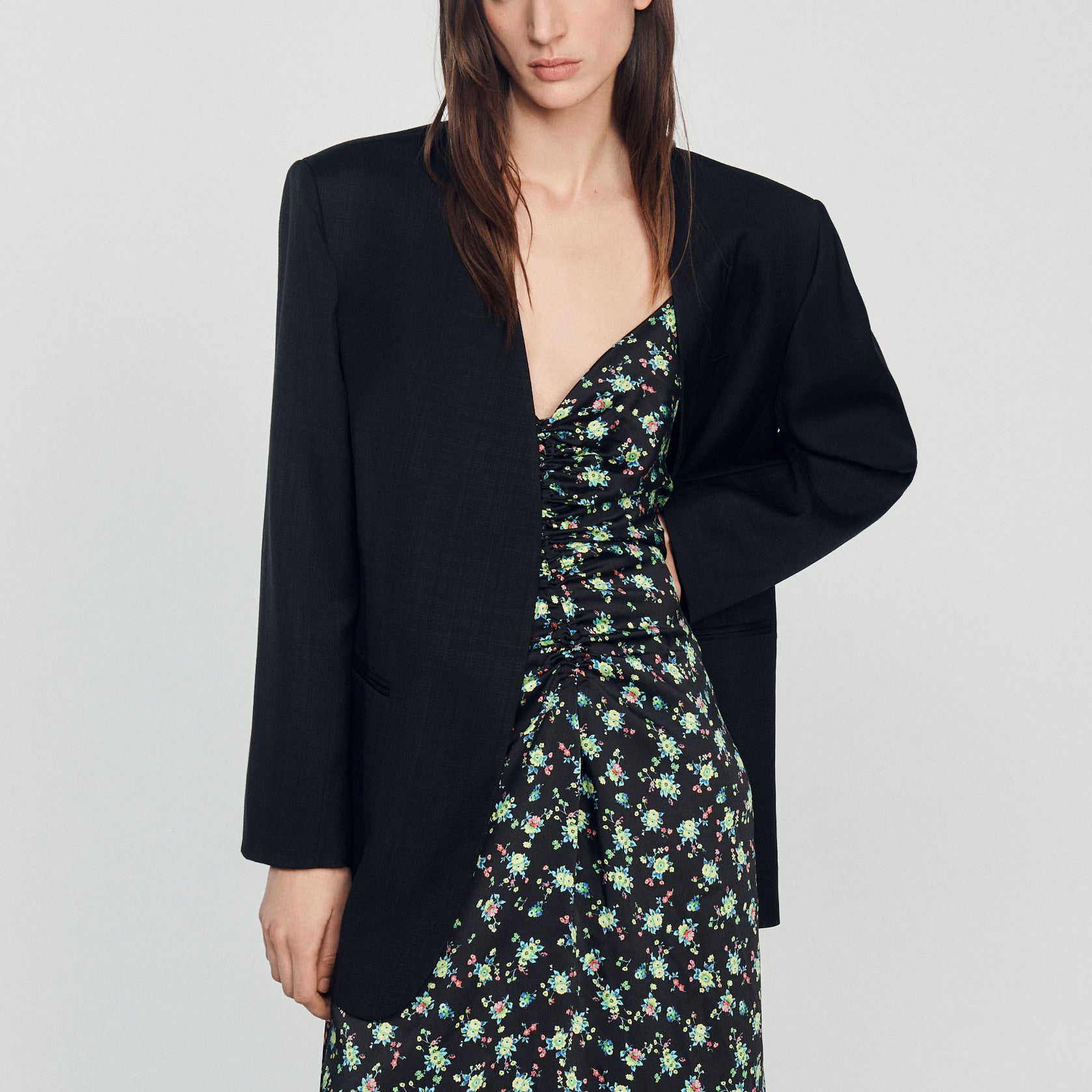 Robe longue à imprimé fleuri Sandro seconde main