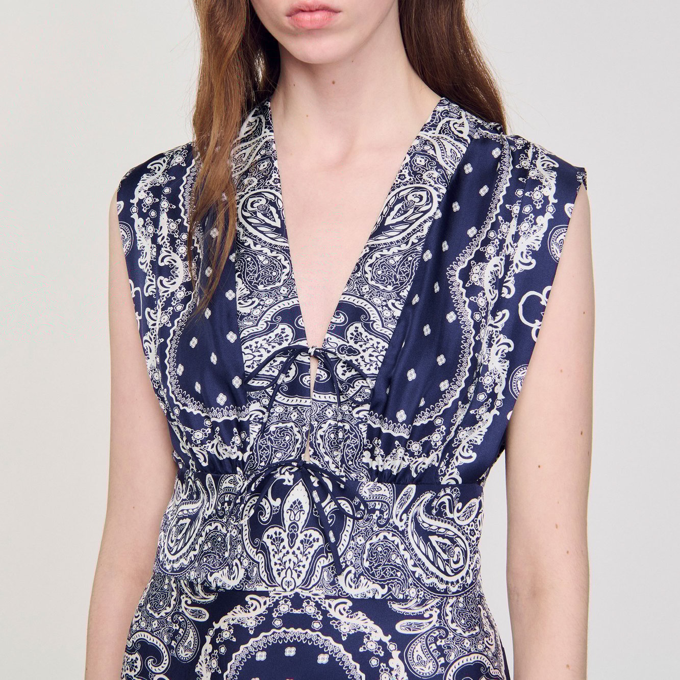 Robe longue à imprimé bandana Sandro seconde main