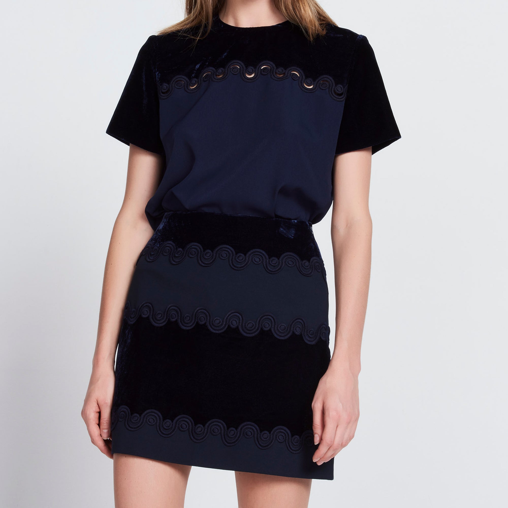 Jupe avec détails velours et galon Sandro seconde main