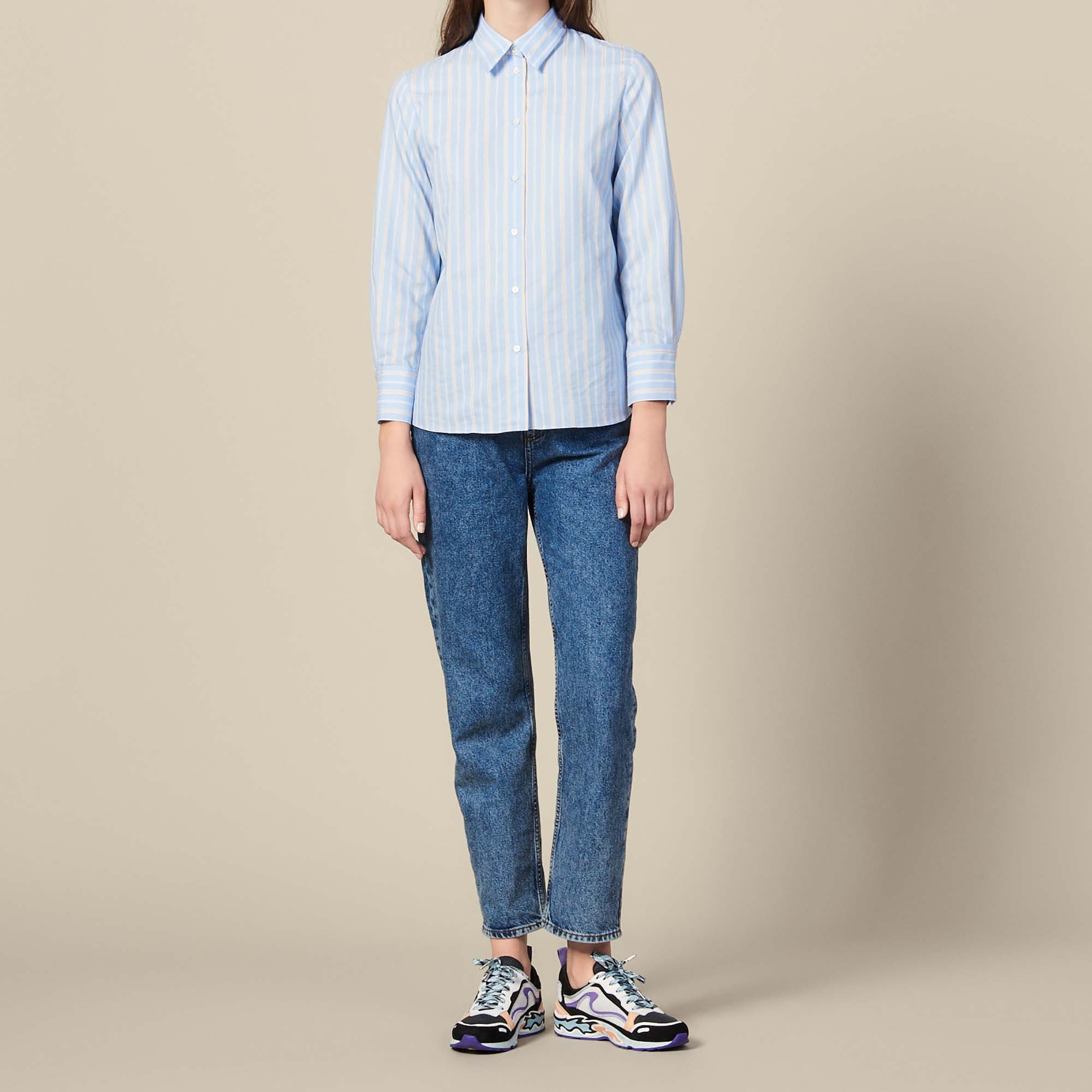 Chemise asymétrique à empiècement plissé Sandro seconde main