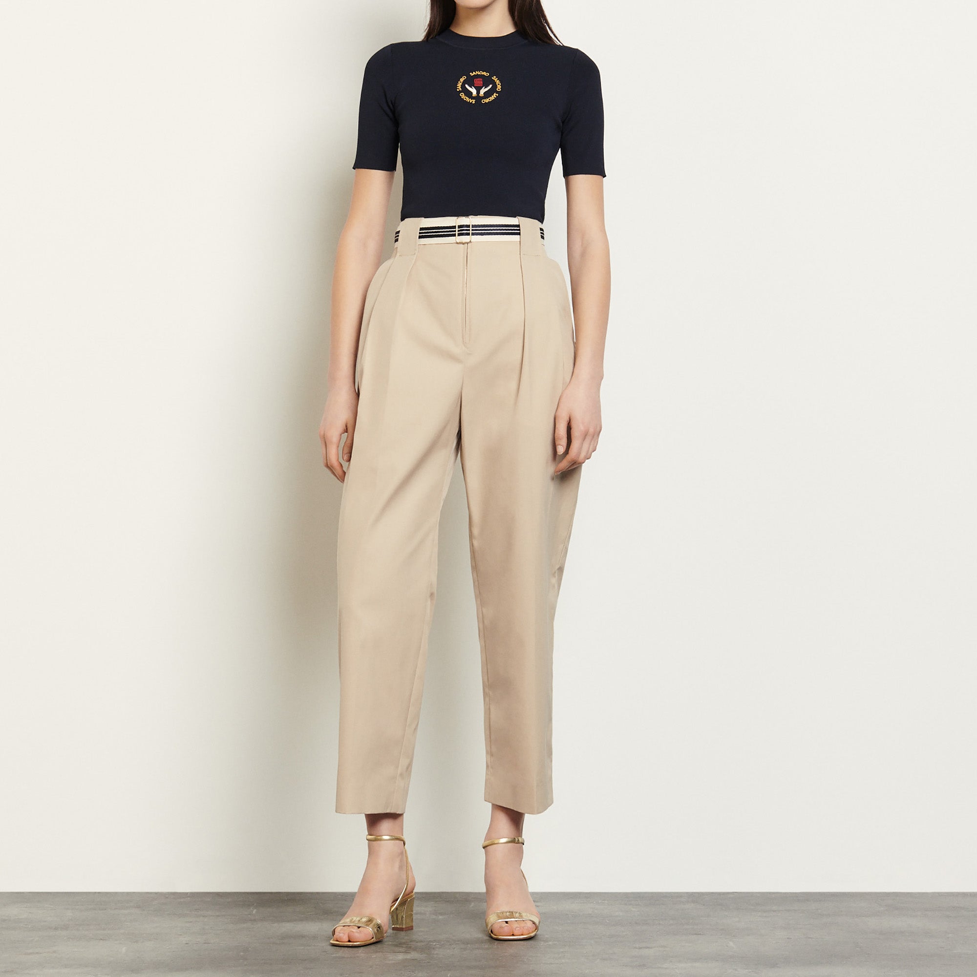 Pantalon en gabardine de coton Sandro seconde main