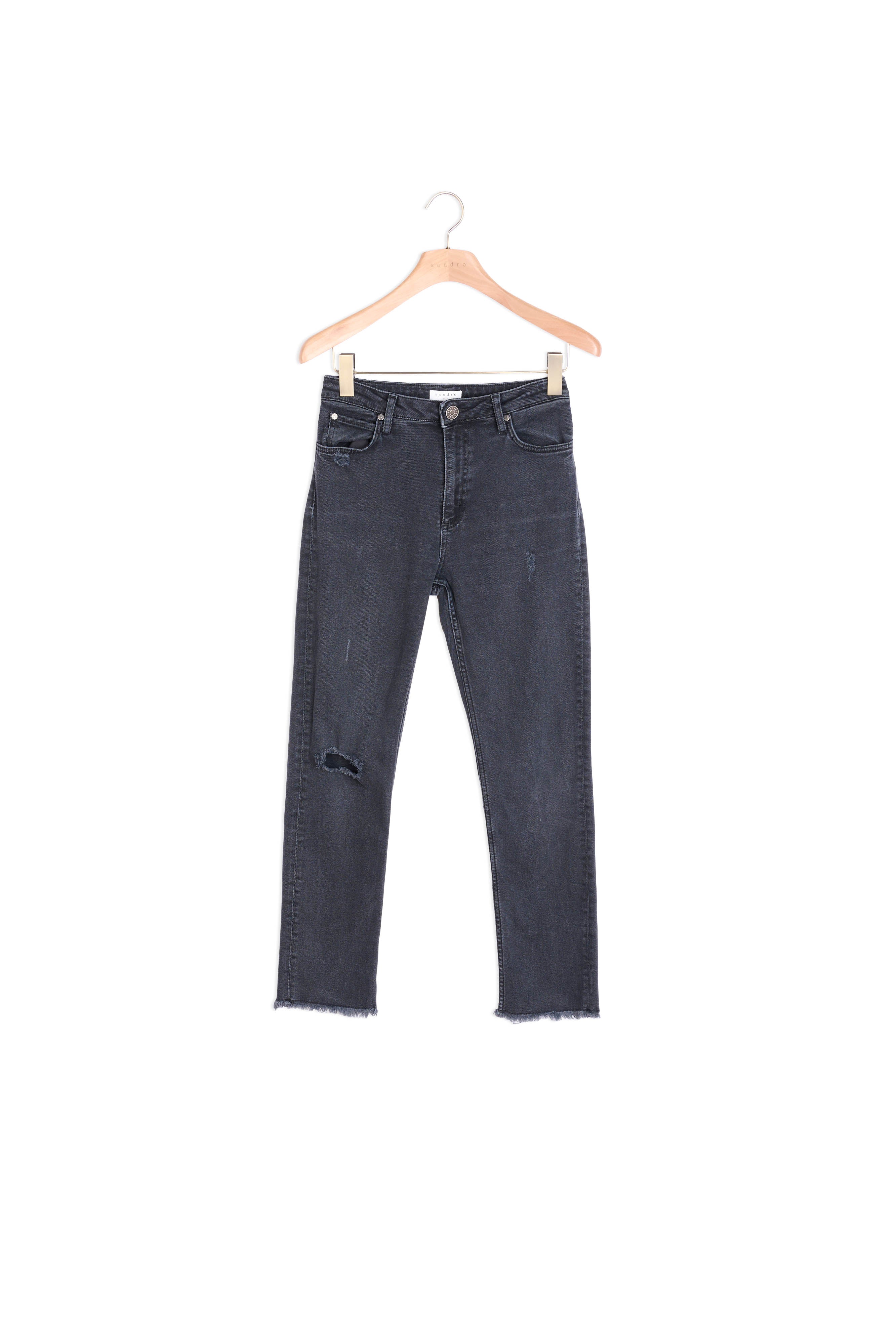 Jean Taille haute, bas coupé bord franc Sandro seconde main