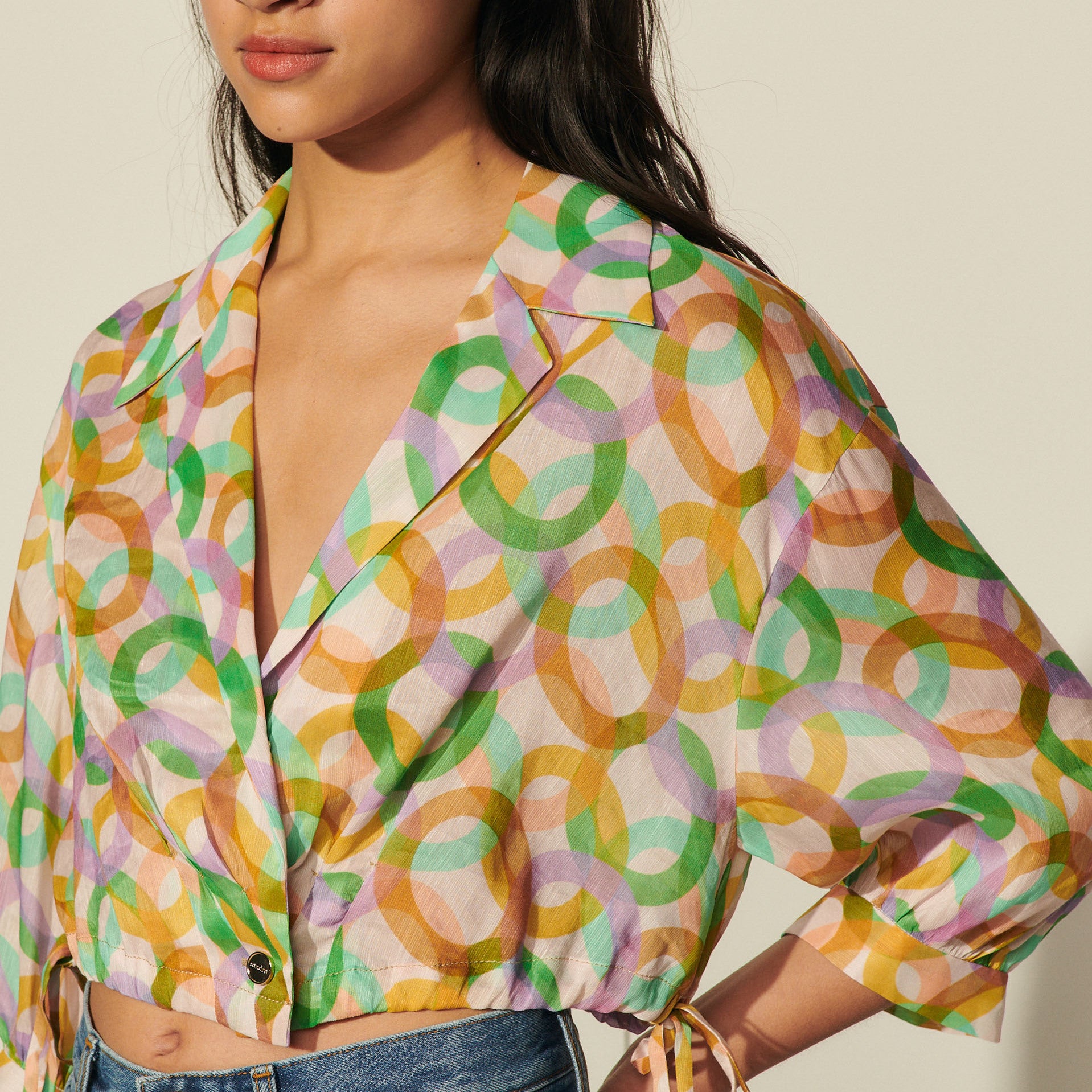 Chemise en voile imprimé Sandro seconde main