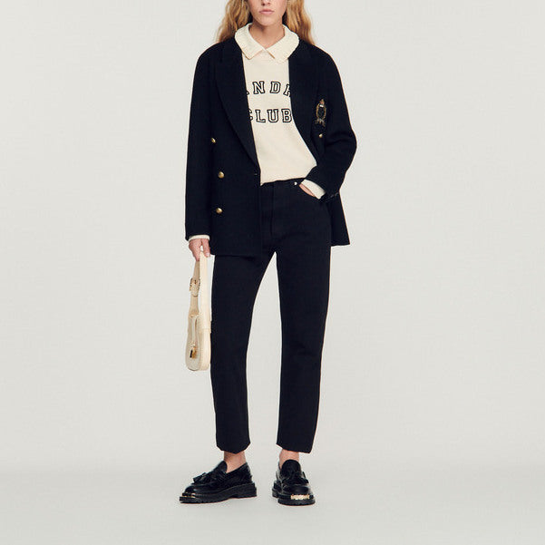 Sweat oversize à col Chemise Sandro seconde main