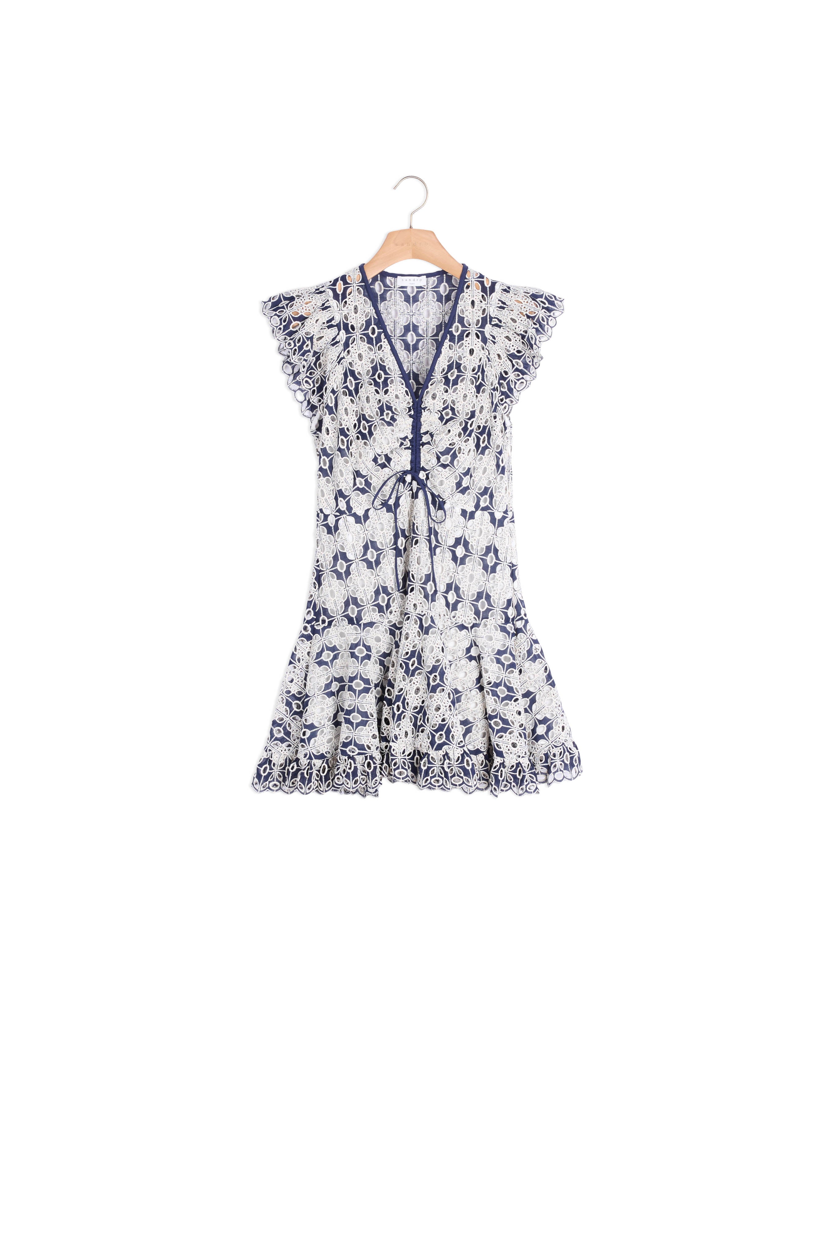 Robe courte en broderie anglaise Sandro seconde main