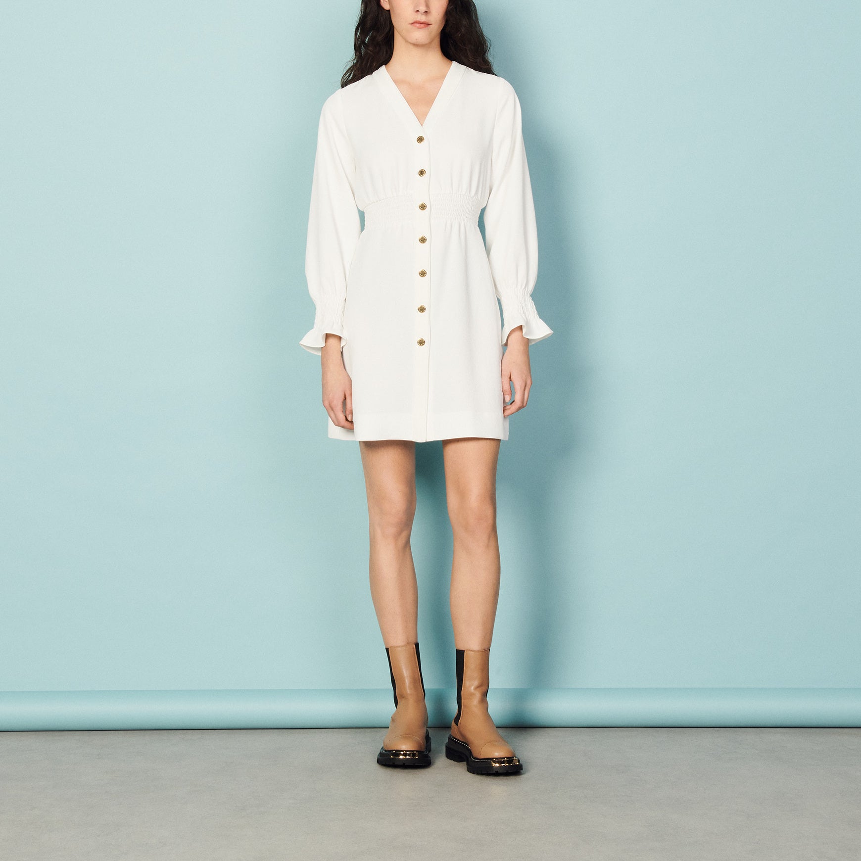 Robe courte à boutons pressions Sandro seconde main