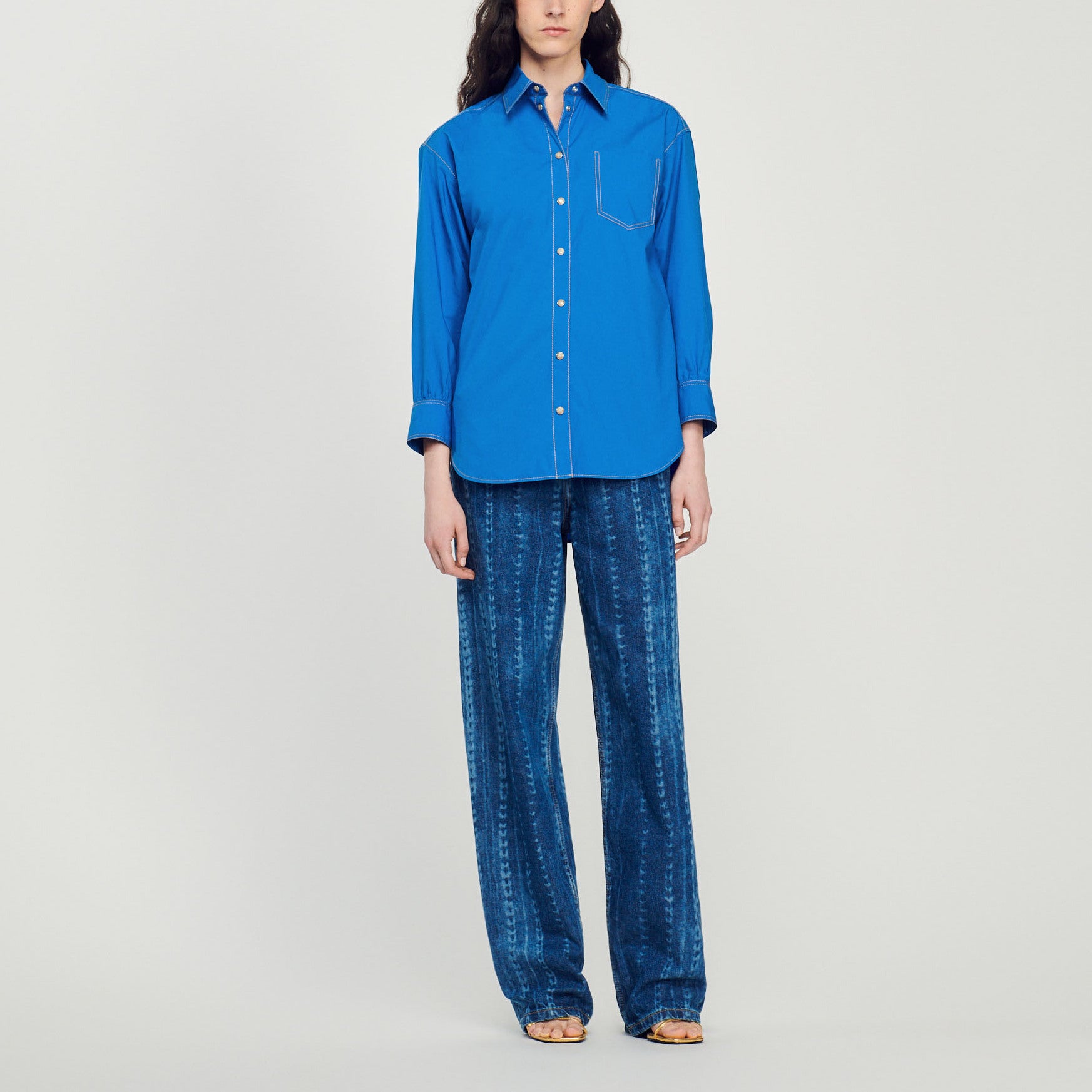 Chemise à détails surpiqués Sandro seconde main