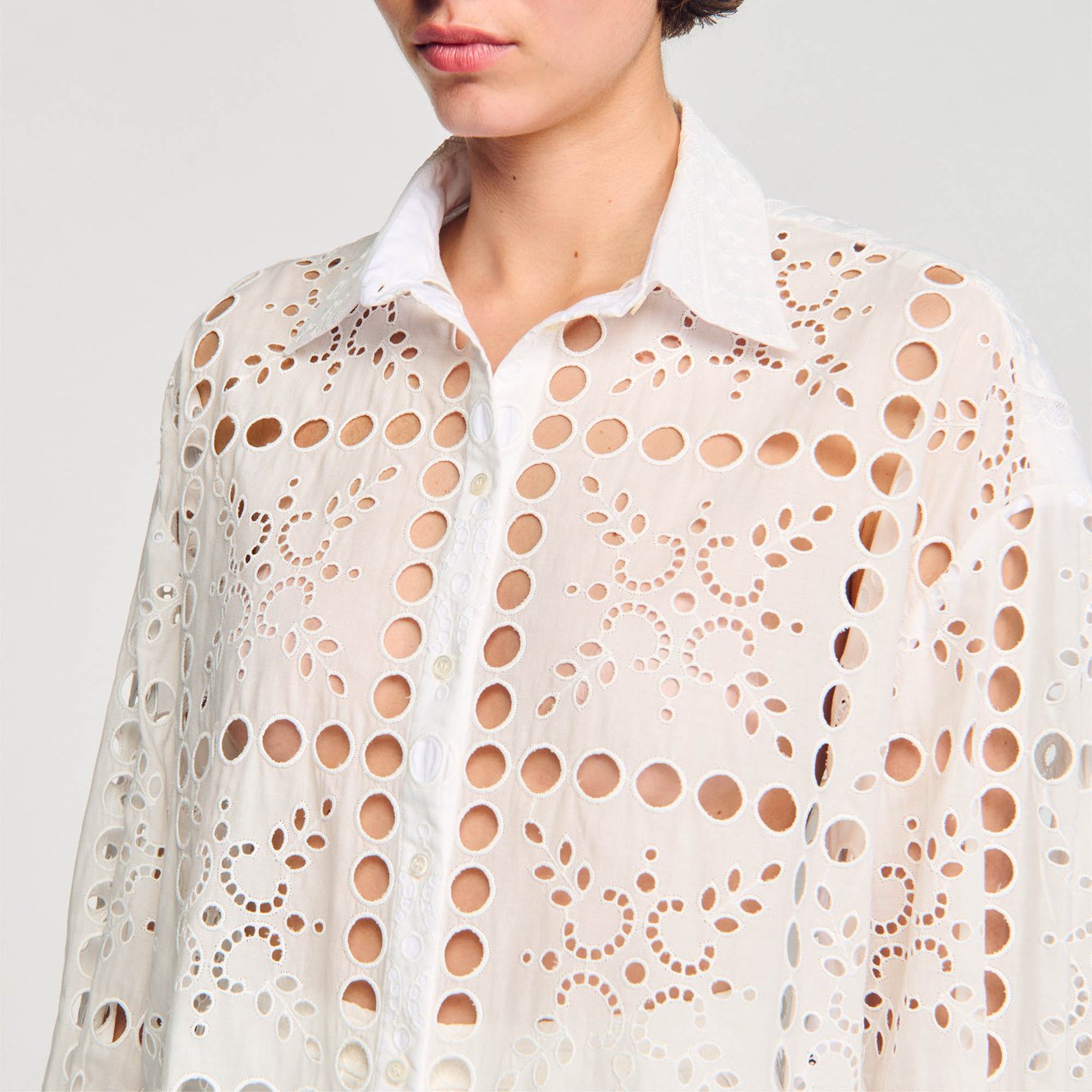 Chemise en broderie anglaise Sandro seconde main