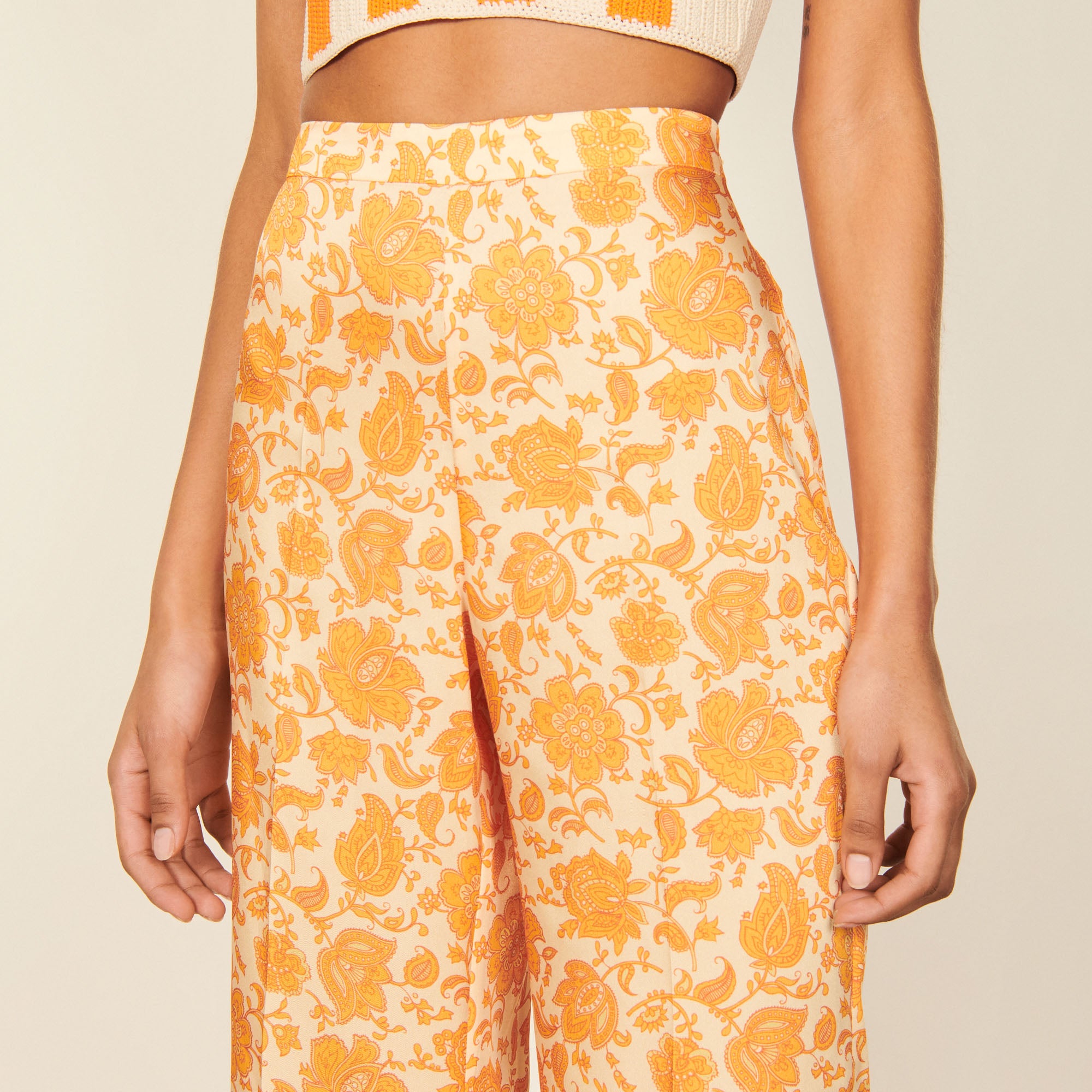 Pantalon fluide imprimé Sandro seconde main