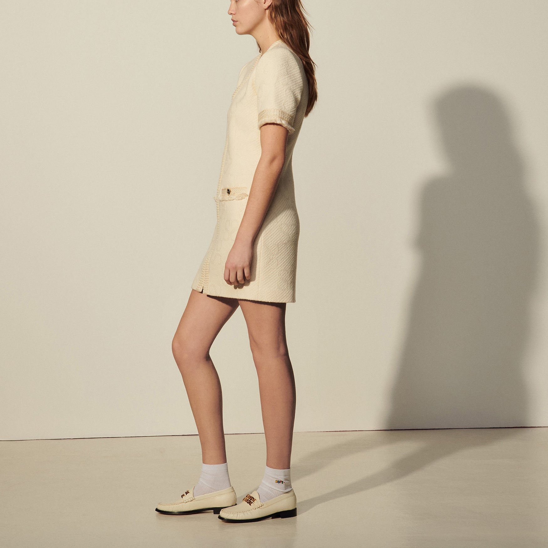 Robe en tweed jacquard double S Sandro seconde main