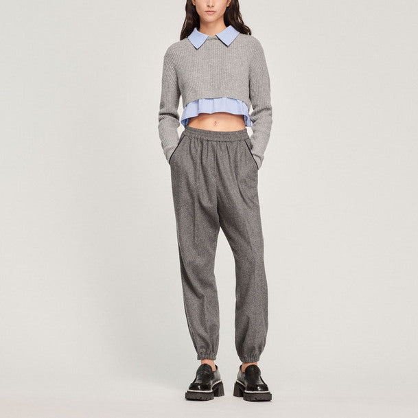 Pull court trompe-l'œil Sandro seconde main