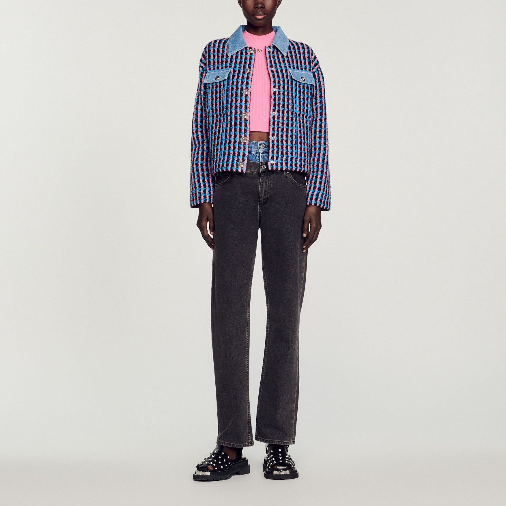 Cardicoat en tweed Sandro seconde main