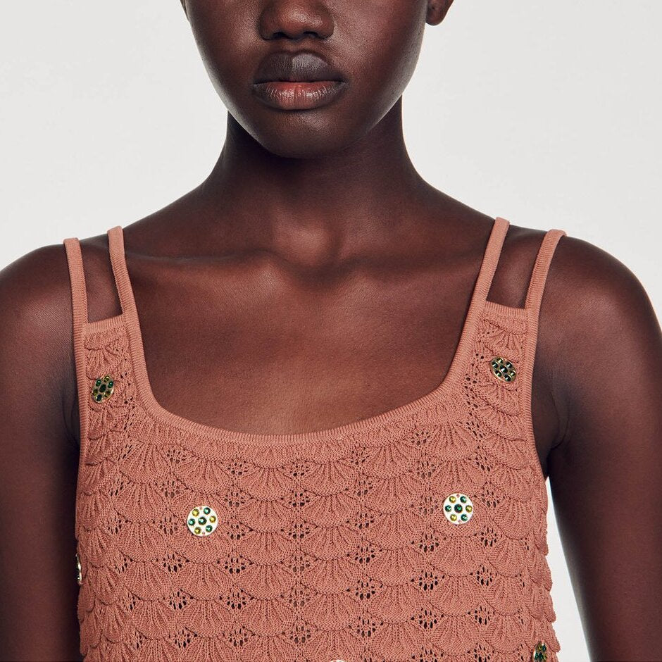 Top court en Maille à pièces Sandro seconde main