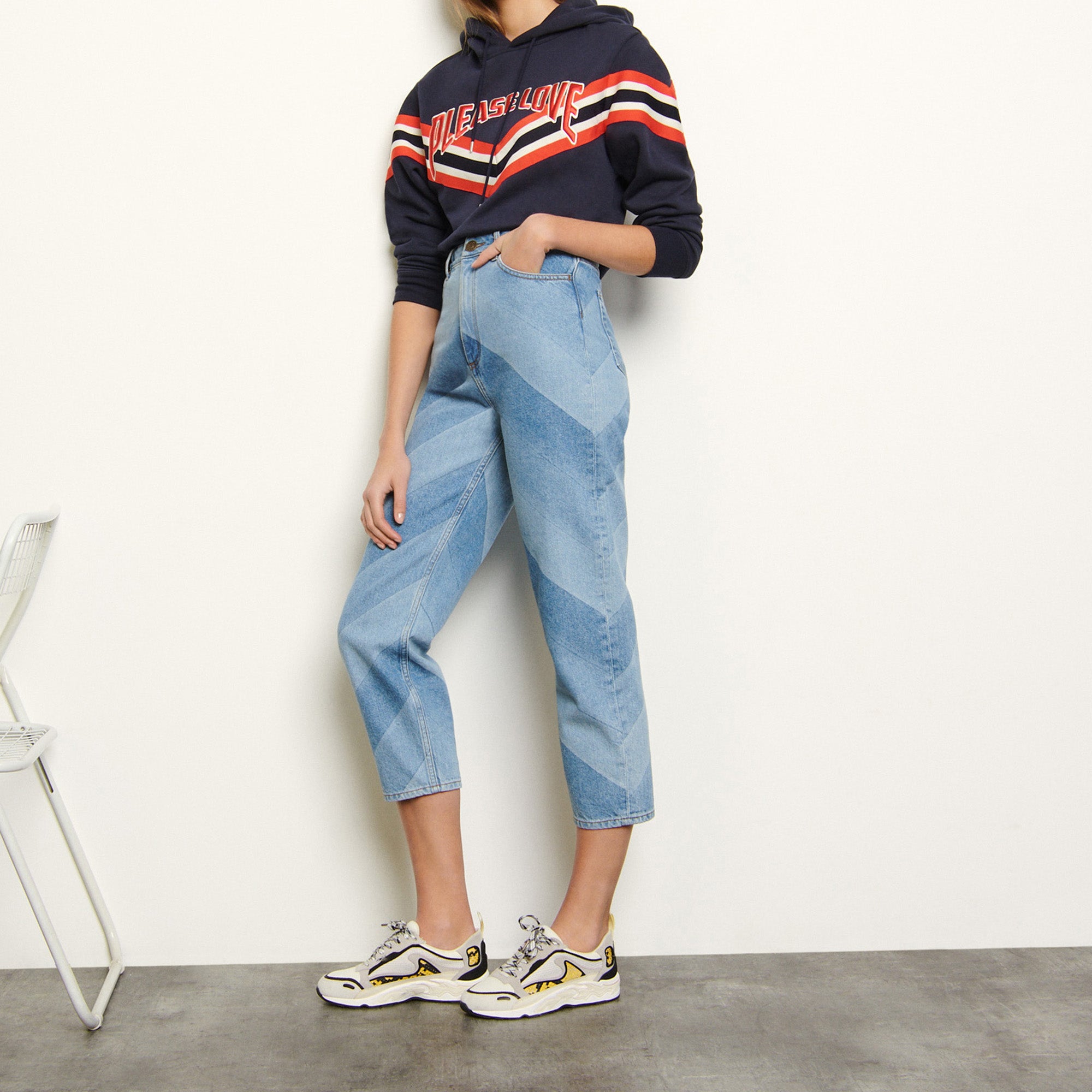 Jean à rayures diagonales Sandro seconde main