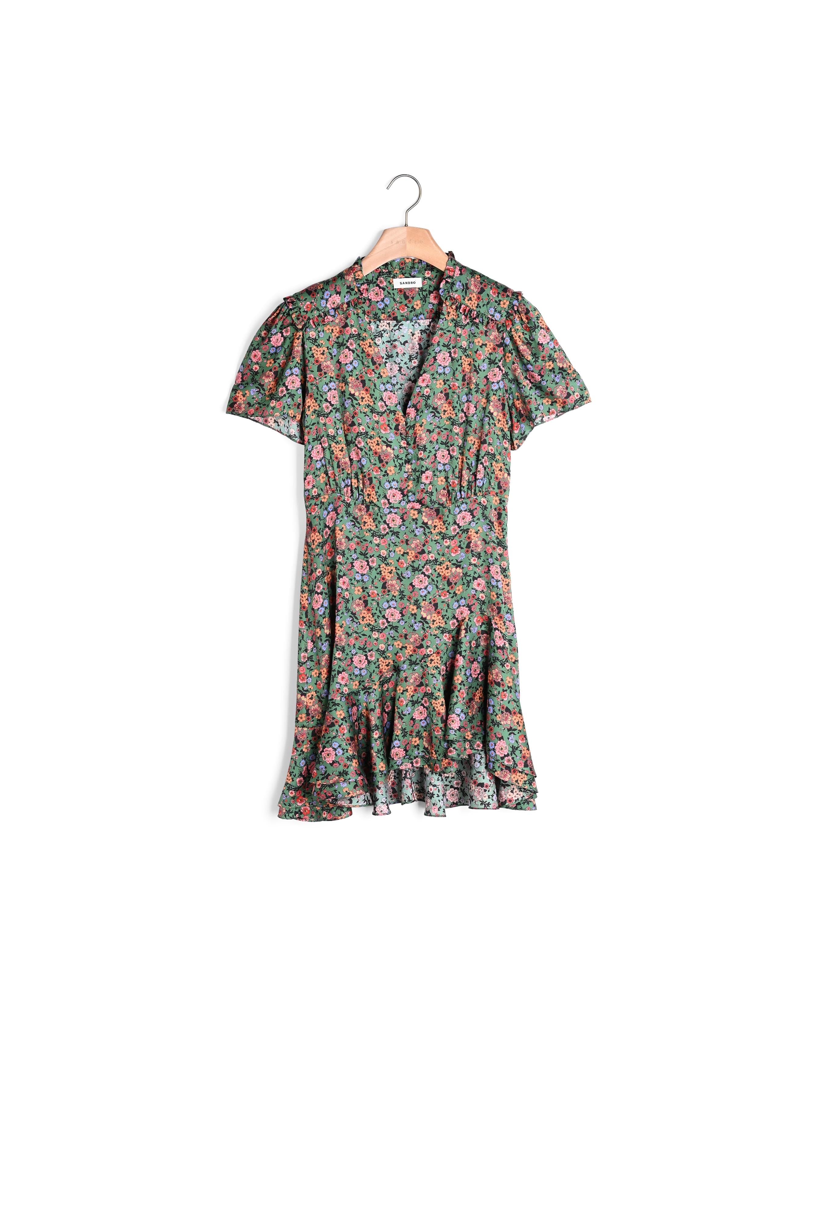 Robe à manches courtes imprimé fleuri Sandro seconde main