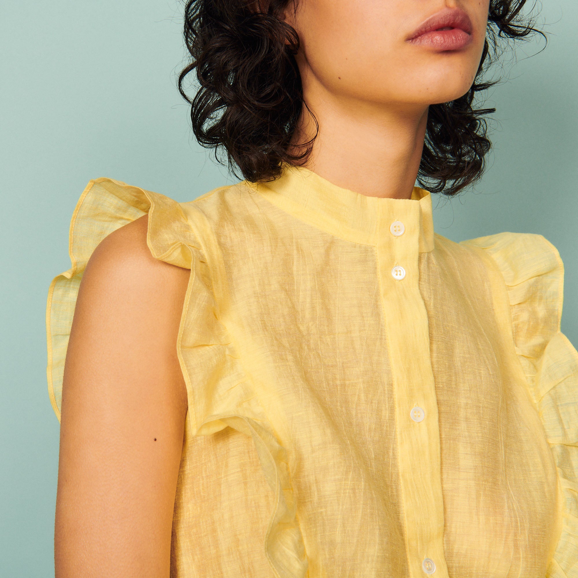 Chemisier volanté ouvert au dos Sandro seconde main