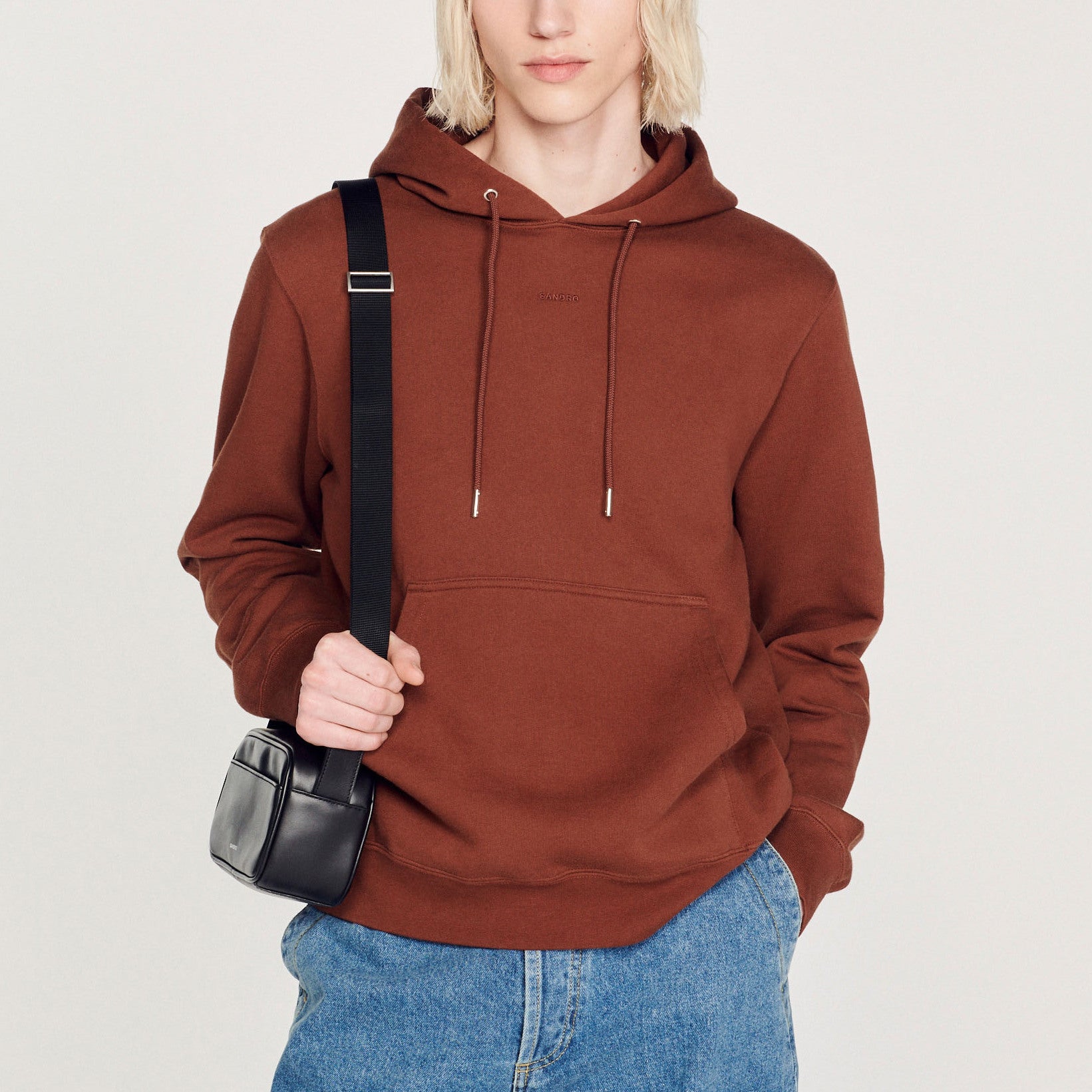 Sweat hoodie brodé Homme Sandro seconde main