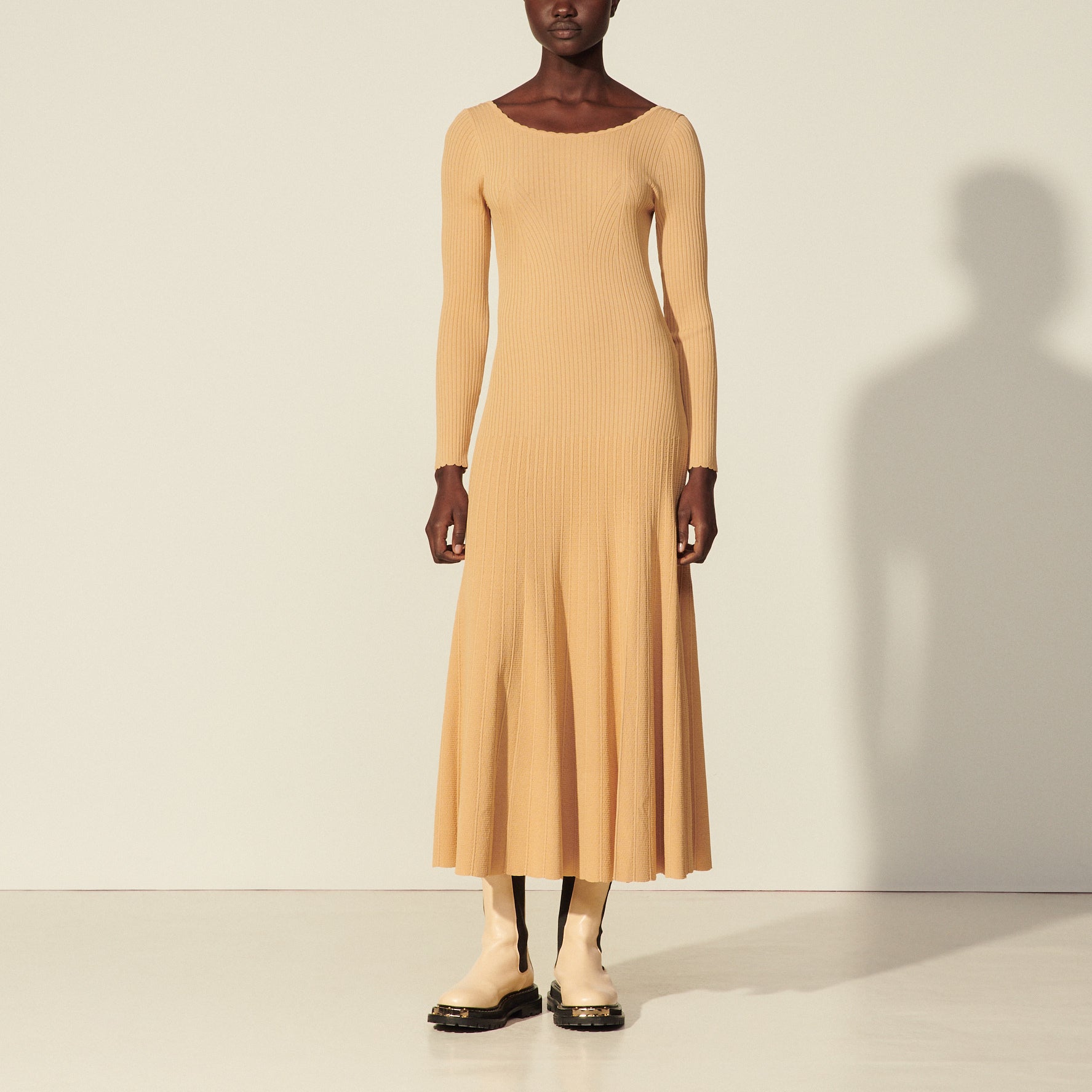 Robe longue en Maille à détail de chaine Sandro seconde main